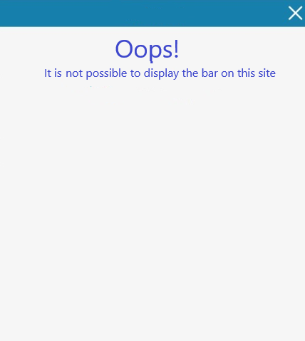 An example of an error message in the accessibility bar​