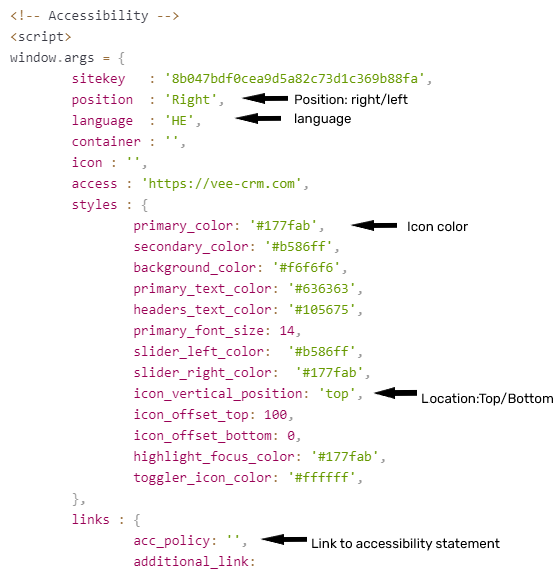 Parameters for icon position/color changes​